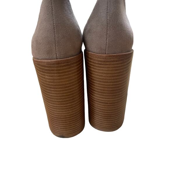 Jeffrey Campbell Mexique-3 Taupe Suede Platform Block Heel Bootie Size 8.5 - Picture 7 of 12